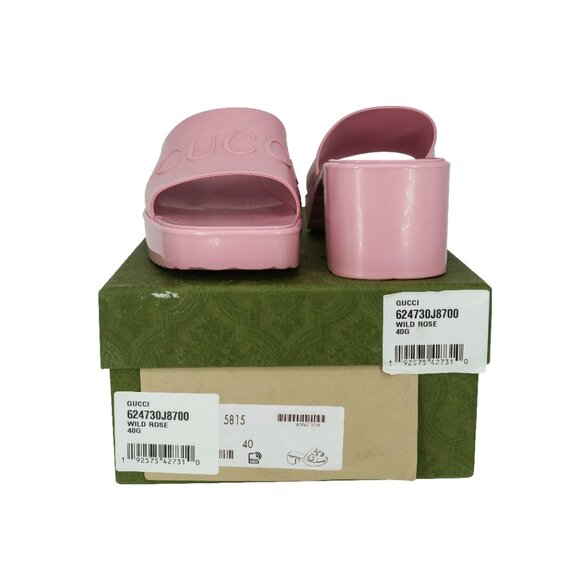 Gucci Logo Rubber Platform Slide Sandals - Picture 15 of 16